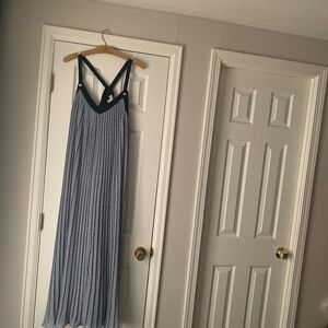 Michael Kors Navy and White Maxi Dress